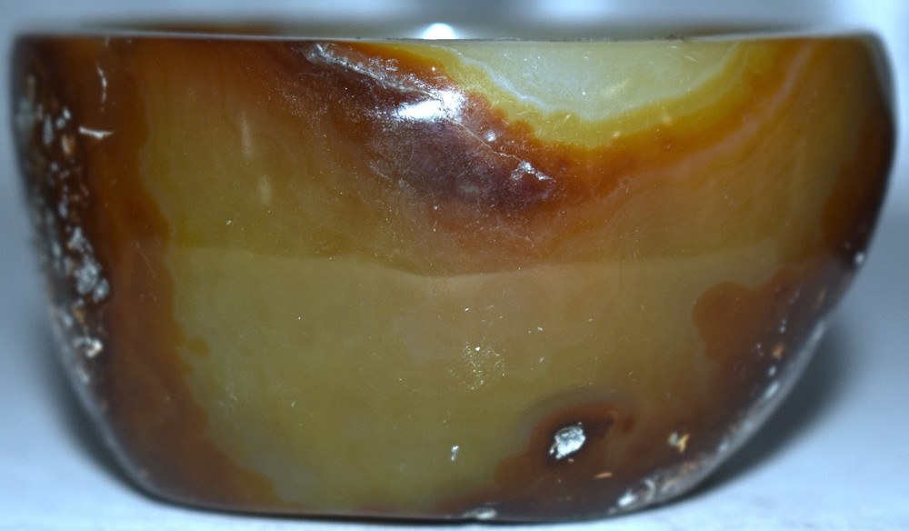 Pretty Brown Agate Bowl 3.55"/361 Grams
