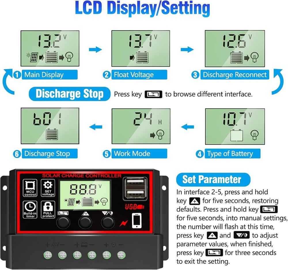 Advanced 30A Solar Charge Regulator - Safe, Adjustable, and Portable Design