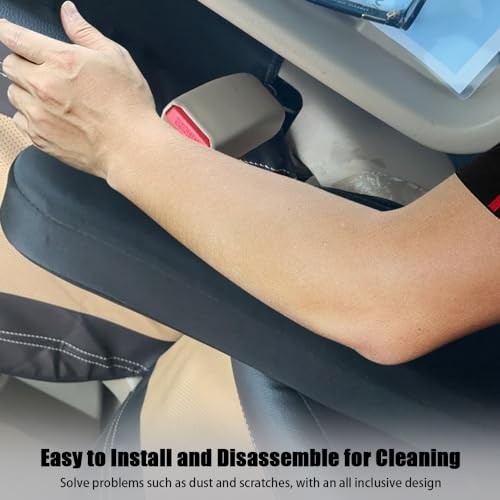 2PC Car Front Seat Armrest Covers,Universal Size Seat Arm Rest Black-2PC