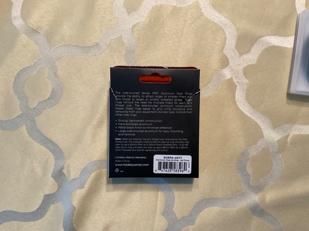 Sensei PRO 46-77mm Aluminum Step-Up Ring