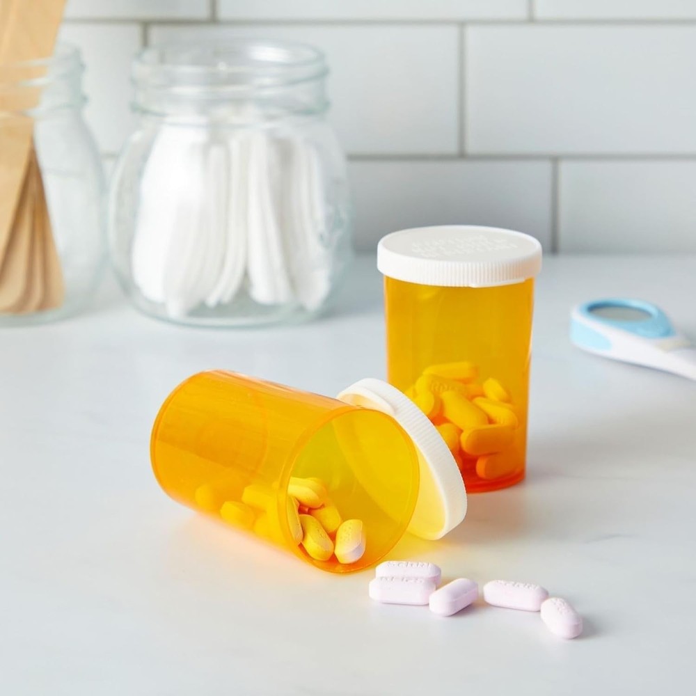 Empty Pill Bottles with Caps - Easy-Open Plastic Vials with Caps - Compact Tr...