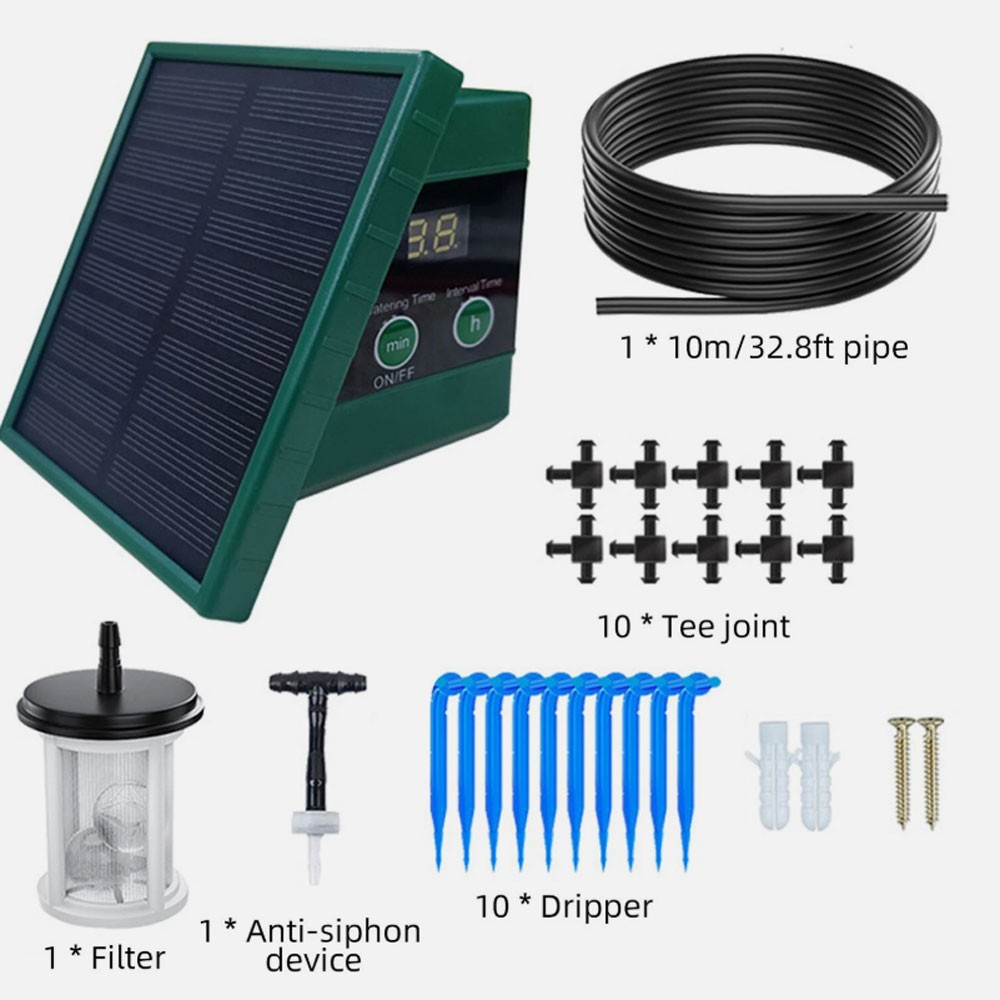 Solar Automatic Drip Irrigation System with Hose & Timer for Garden 1 SET