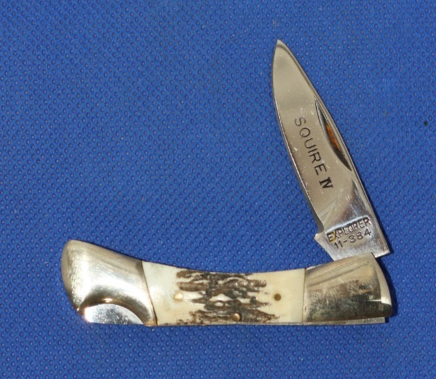 Vintage Explorer #11-384, Squire IV, Stag Lockback, NOS