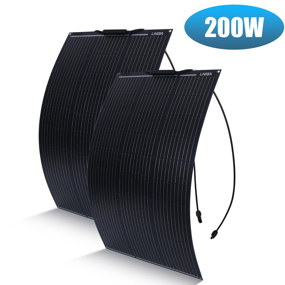 200W Watt 18V Flexible Mono Solar Panel Portable for Camping Home RV Boat Marine