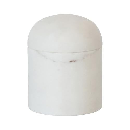 Round Marble Salt Cellar, White