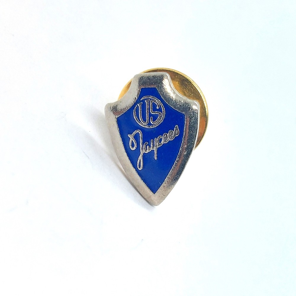 US Jaycees Blue Shield Vintage Enamel Lapel Pin