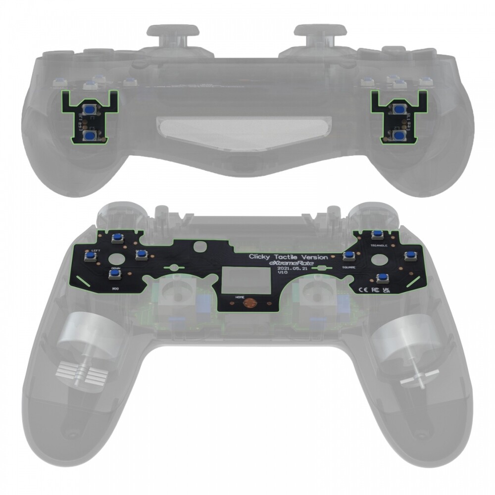Custom WHOLE TACTILE Clicky Kit for P S 4 Controller Shoulder Face Dpad Buttons