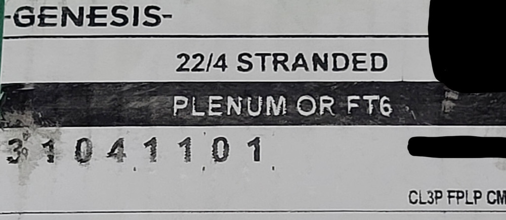 Southwire Genesis 3104 22/4C Stranded Security/Control Cable Plenum White /100ft