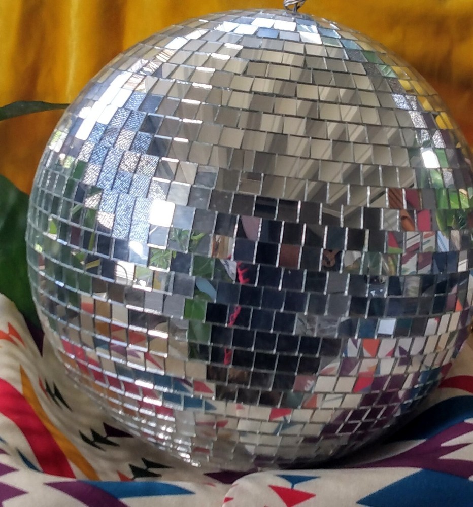 Medium Sized Disco Glass Tile Mirror Ball Spinning Motor For Ceiling