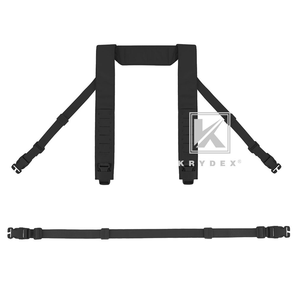 KRYDEX Micro Fight Shoulder Fat Strap & Back Strap Laser-cut Molle Strap Black
