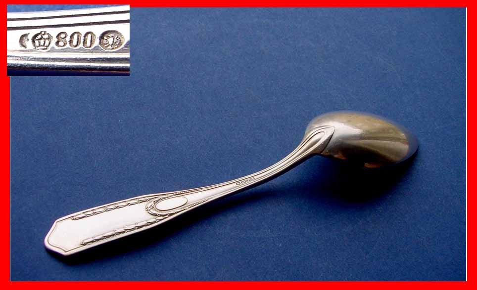 1. 3. Solid Teaspoon by Bruckmann, Empire Style, 800 Silver D419