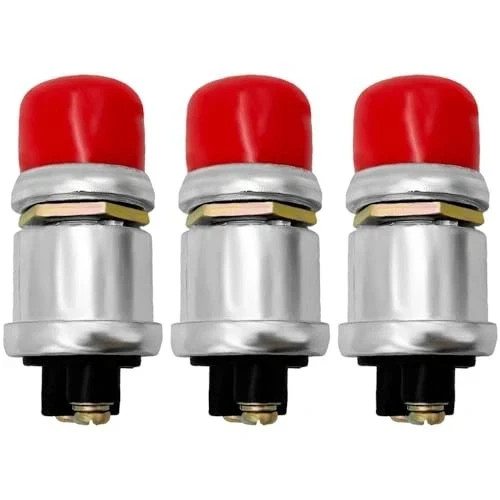 3Pcs Push Button Momentary Starter Switch, Weatherproof Engine Start Push