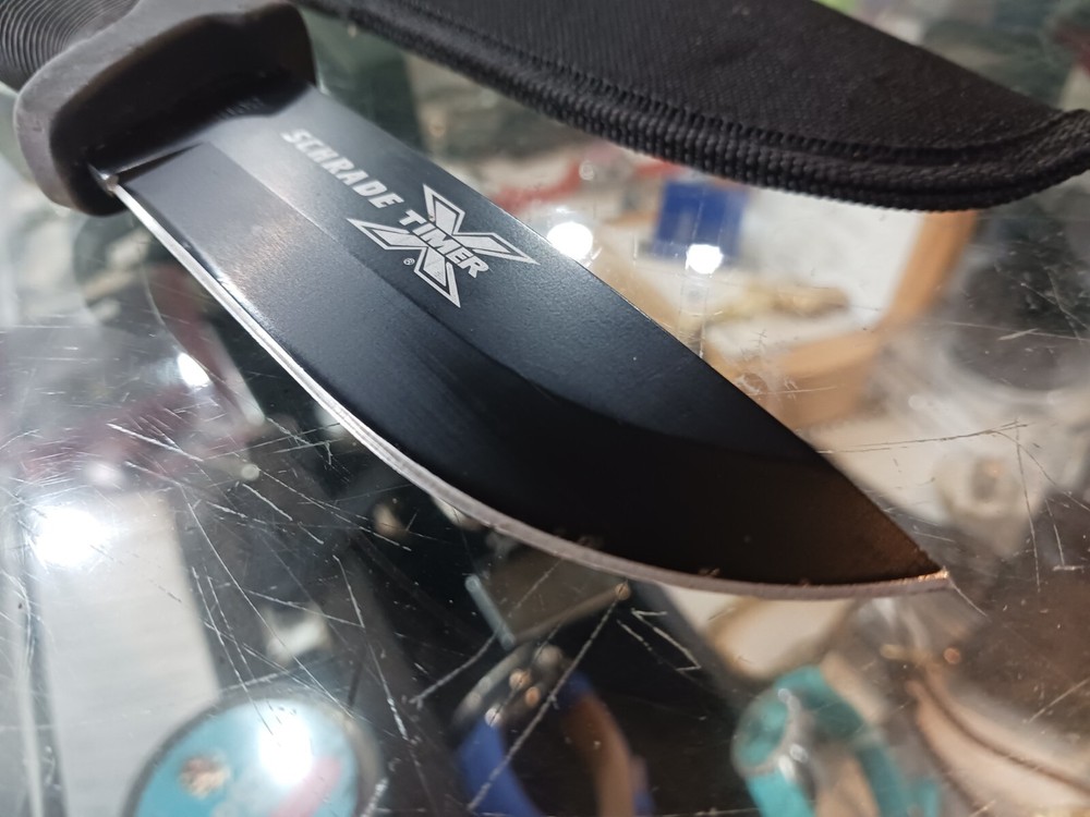 SCHRADE X TIMER DROP POINT KNIFE 4 1/4" FIXED BLADE - XT2B