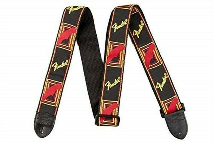 Fender Monogrammed Strap Black/Yellow/Red
