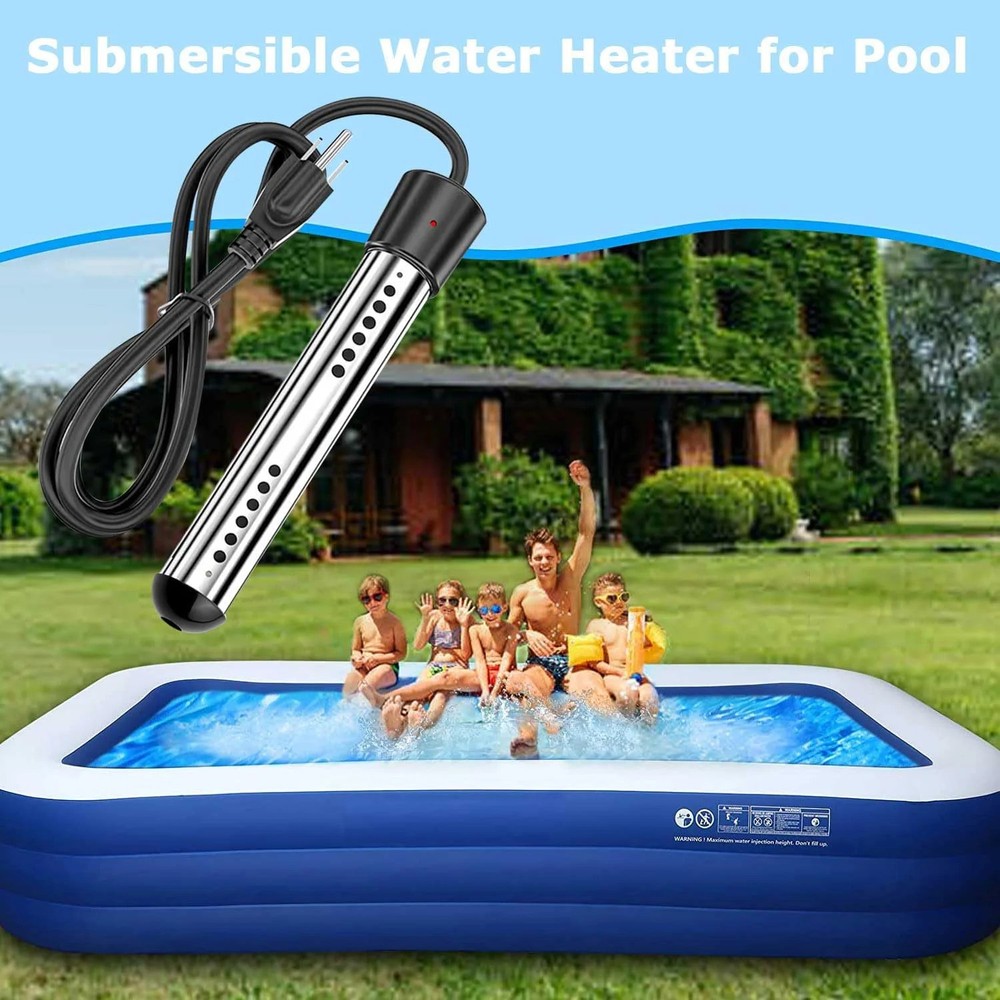 Pool Water Heater above Ground, 2000W Portable Thermostat Auto Shutoff Pool Heat