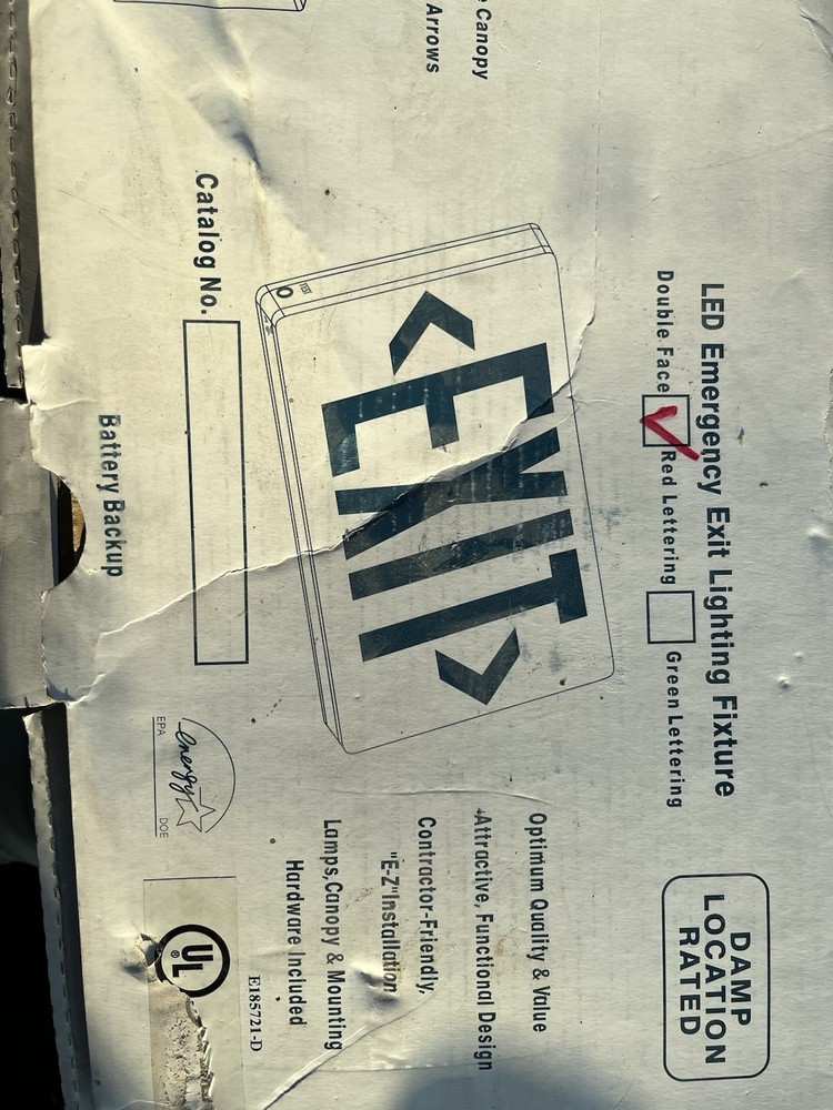 E185721-d Emergency Exit Brooks Lighting With Battery Backup