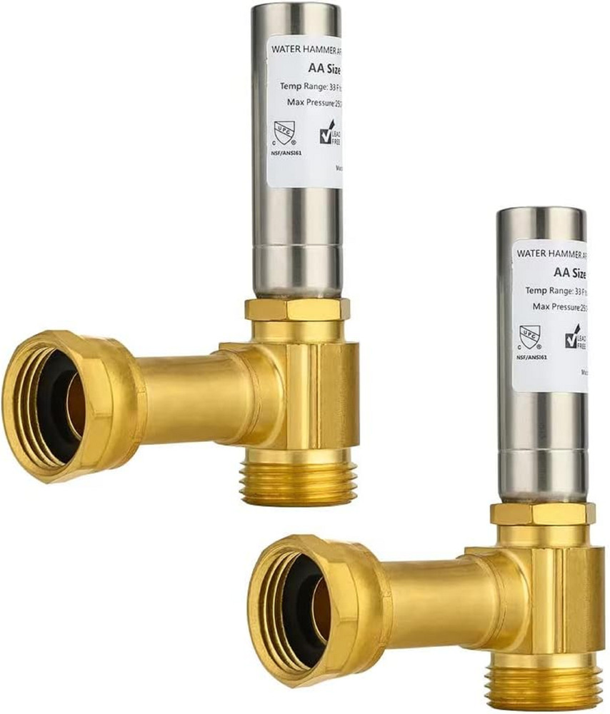Laundry Water Hammer Arrestor 3/4" FHT x MHT Angle 2 Pack