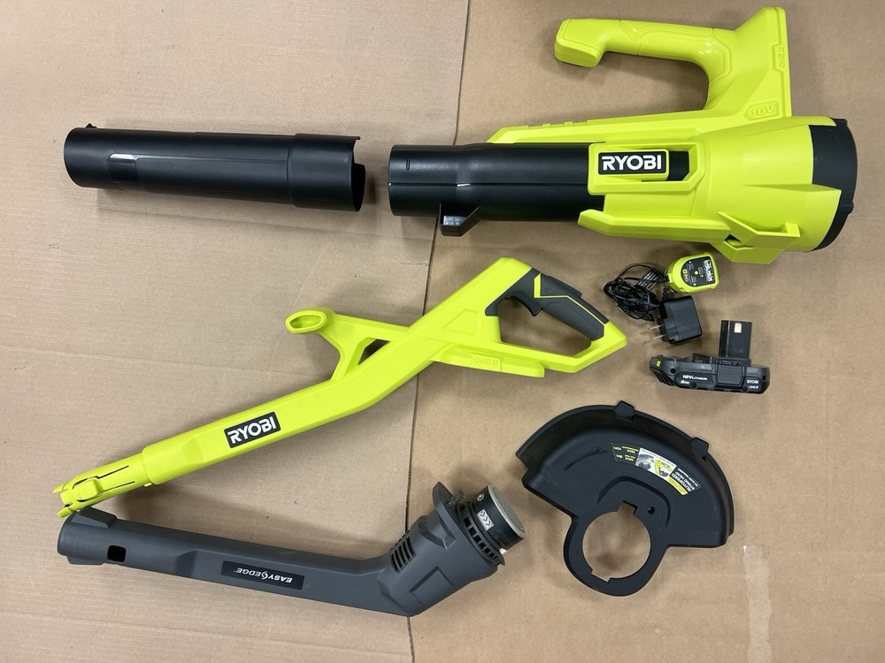 Ryobi ONE+ 18V Cordless String Trimmer/Edger Blower/Sweeper Combo Kit PCLCK201K