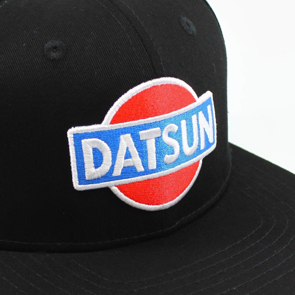 Datsun Baseball Cap - Style A Flat Brim - Snap Back - Black Hat