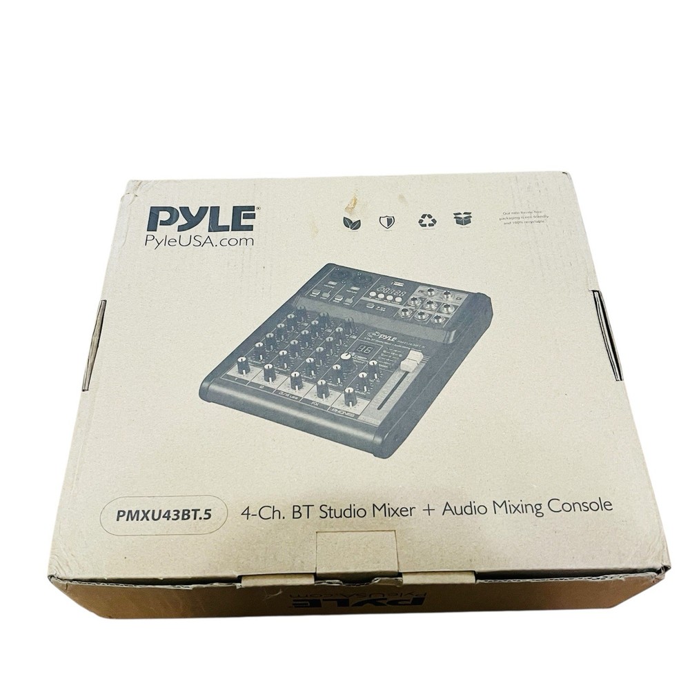 Pyle PMXU43BT.5 4-Channel Bluetooth Studio Mixer DJ Controller Console System