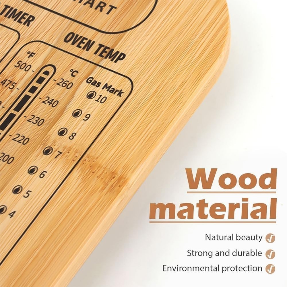 Rustic Wooden Cookbook Stand with Measurement Chart - Space-Saving & Adjustable