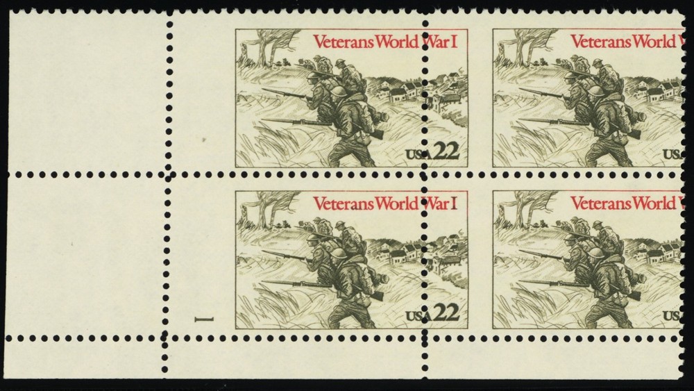 2154, Mint NH 22¢ Large Misperfed Error Plate Block - PL# Captured * Stuart Katz