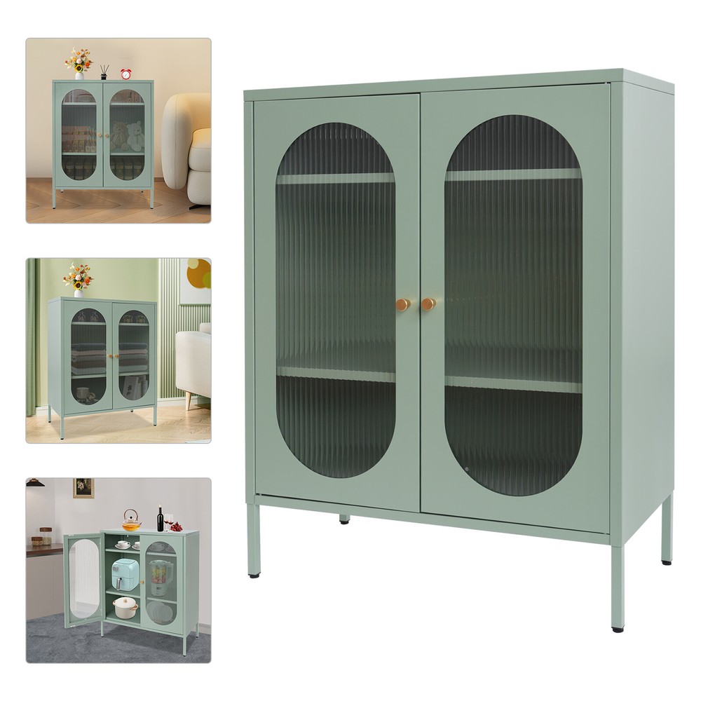 Stylish Storage Cabinet with Glass Doors - Elegant Buffet & Sideboard