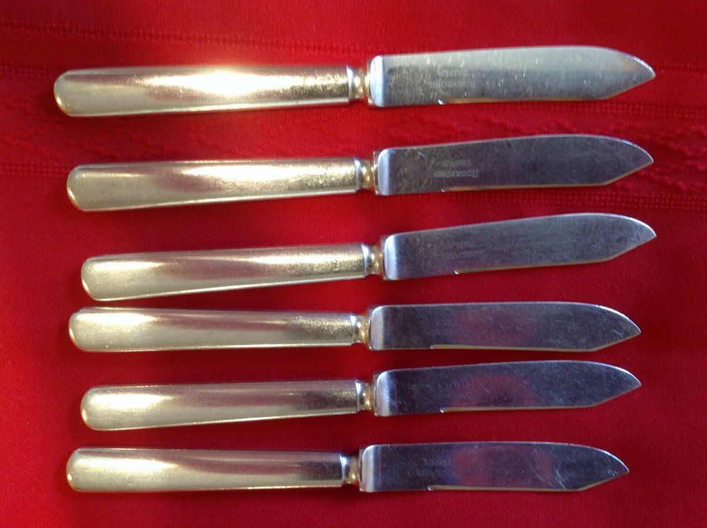 ROCKFORD Triple small fruit/dessert knives (6) silverplate