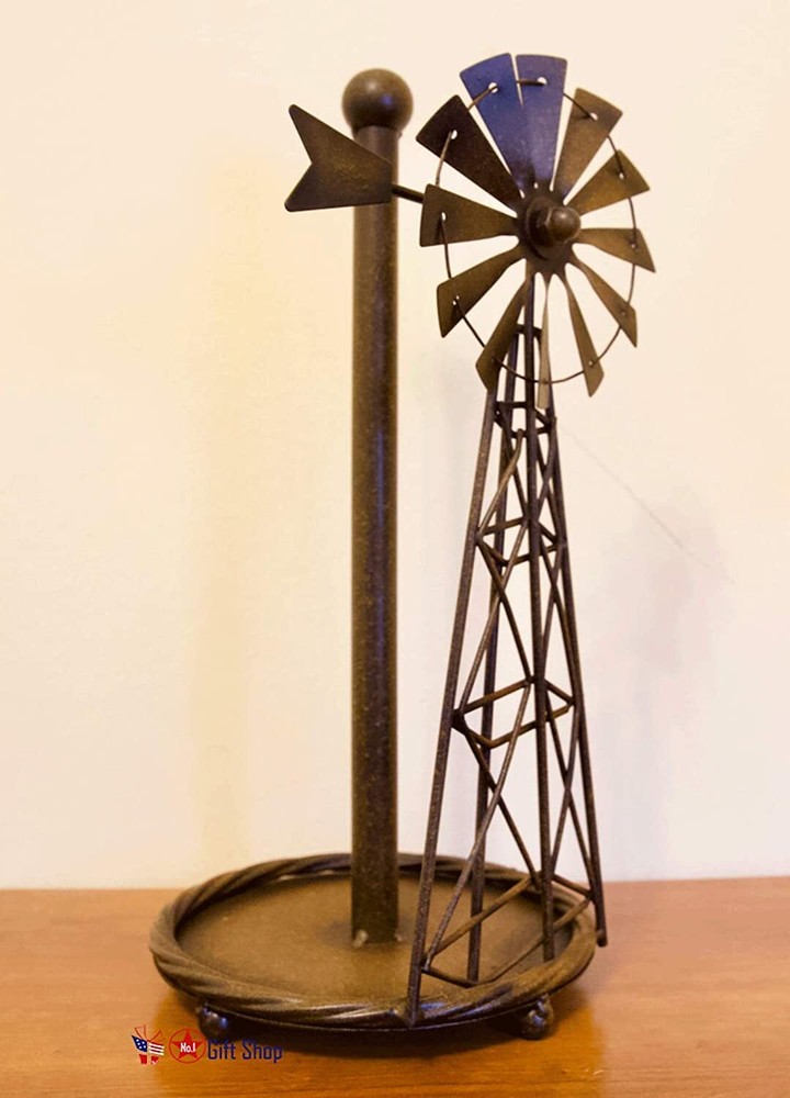 Windmill Paper Towel Holder – Rustic Farmhouse Kitchen & Bath Decor