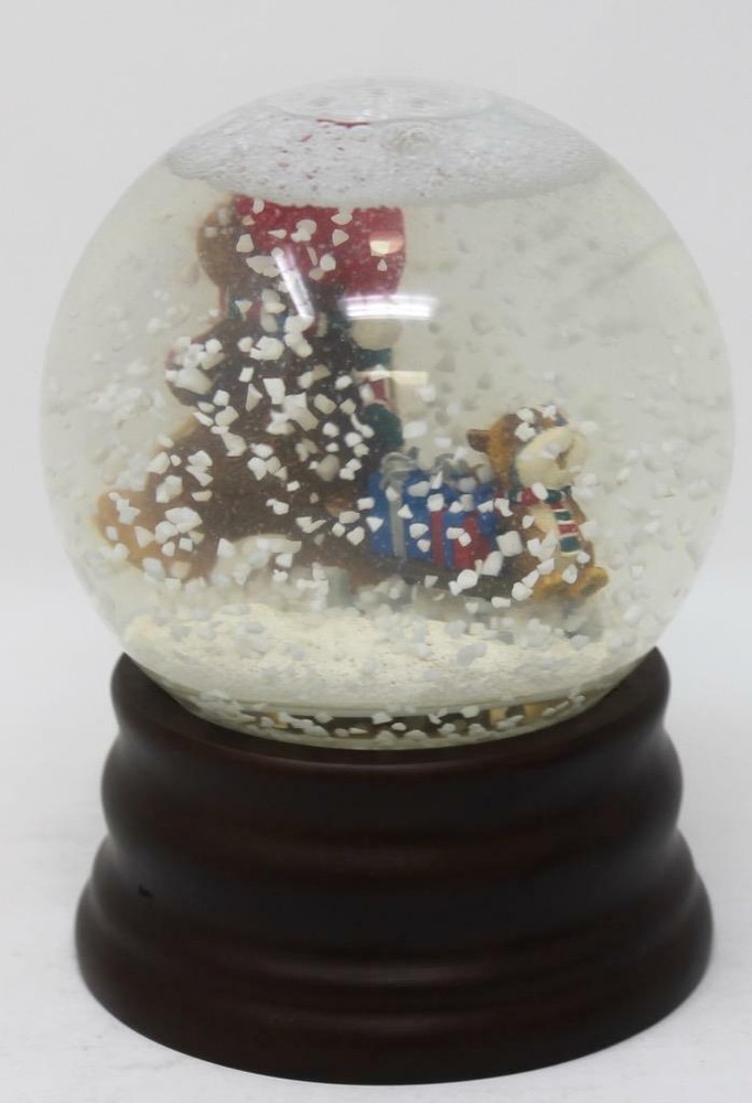 Eddie Bauer Snow Globe Bear with Sled 5" Tall