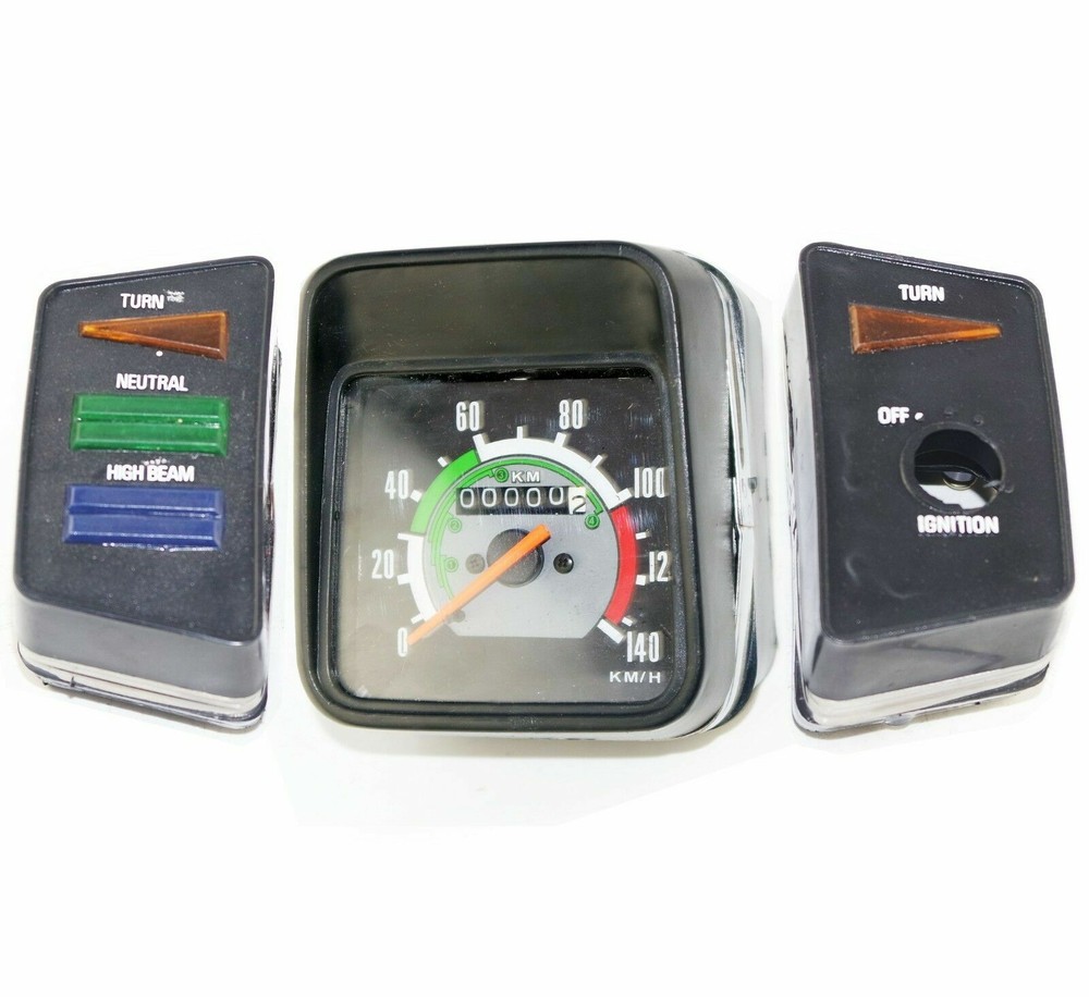 Yamaha RX 100 Speedometer Tachometer With Pilot Box Gauge Set ECs