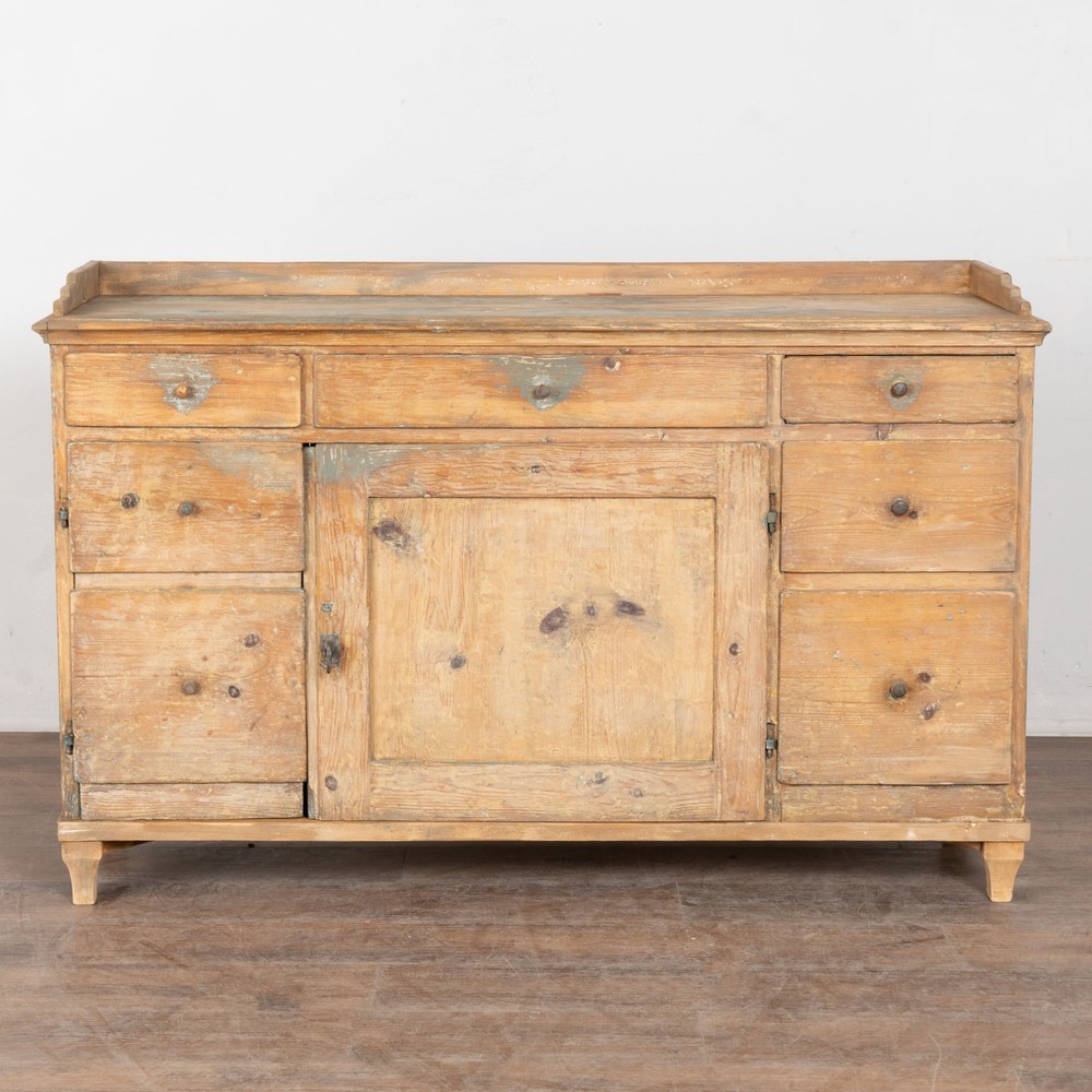 19th Century Swedish Rustic Pine Sideboard Console
