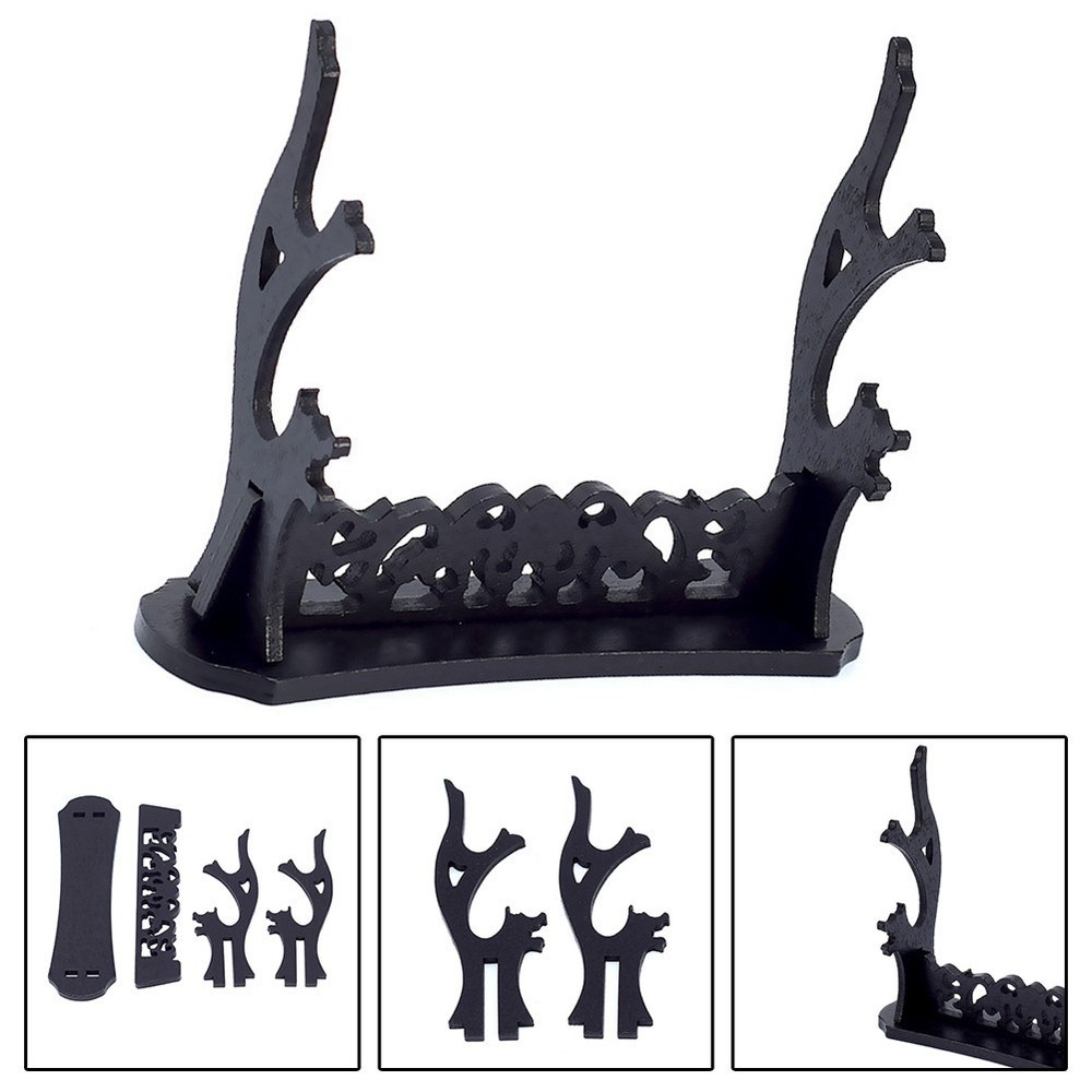 Black Sword Holder Display Stand for Neat and Space saving Presentation