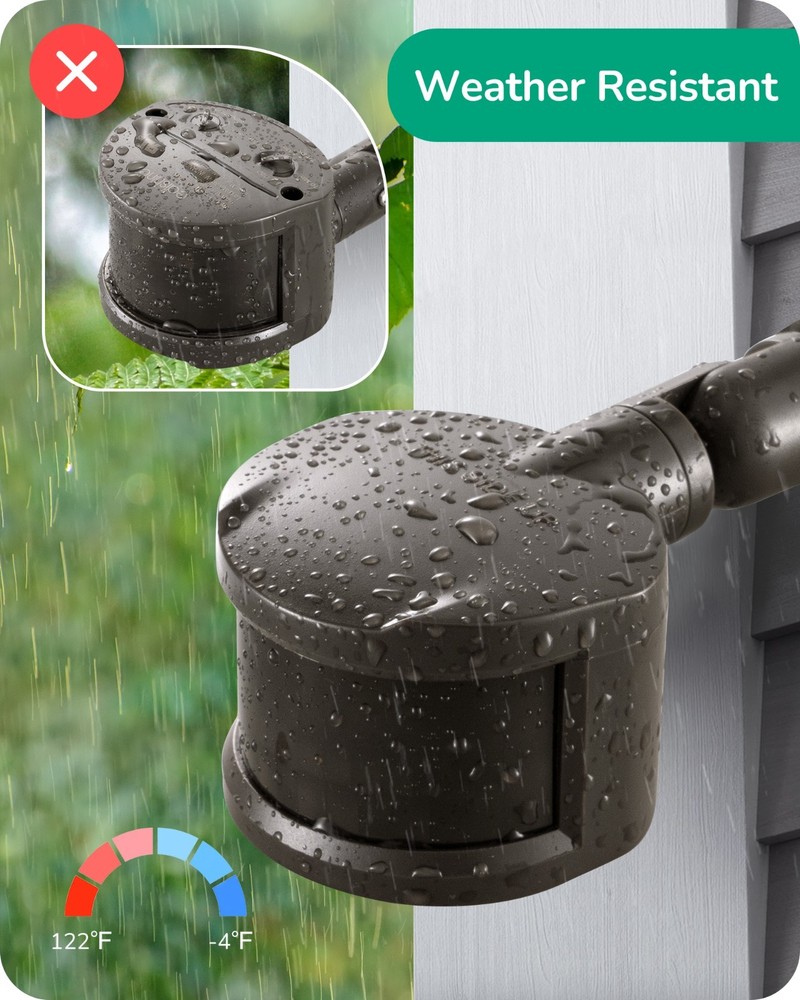 EDISHINE 2-Pack Motion Sensor 180° 60FT Range Adjustable Time 3 Modes Brown