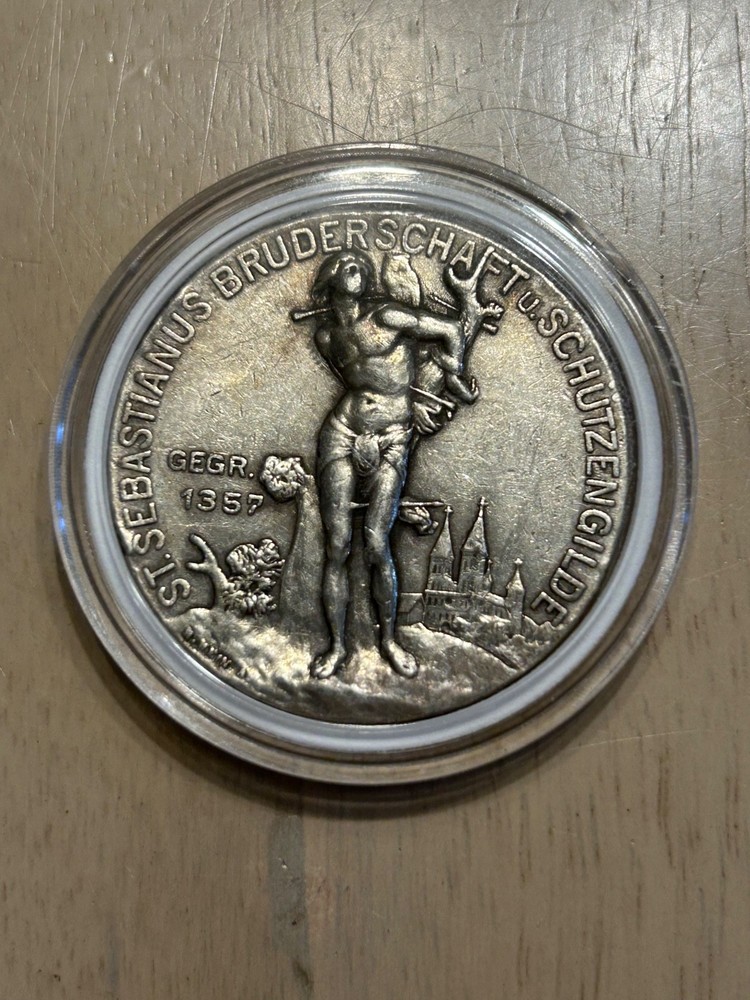st. Sebastianus bruderschaft u. Schudzengilde commemorative coin silver