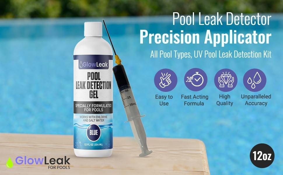 Professional Pool Leak Detection Kit + 2 Precision Dispensing Applicators wit...
