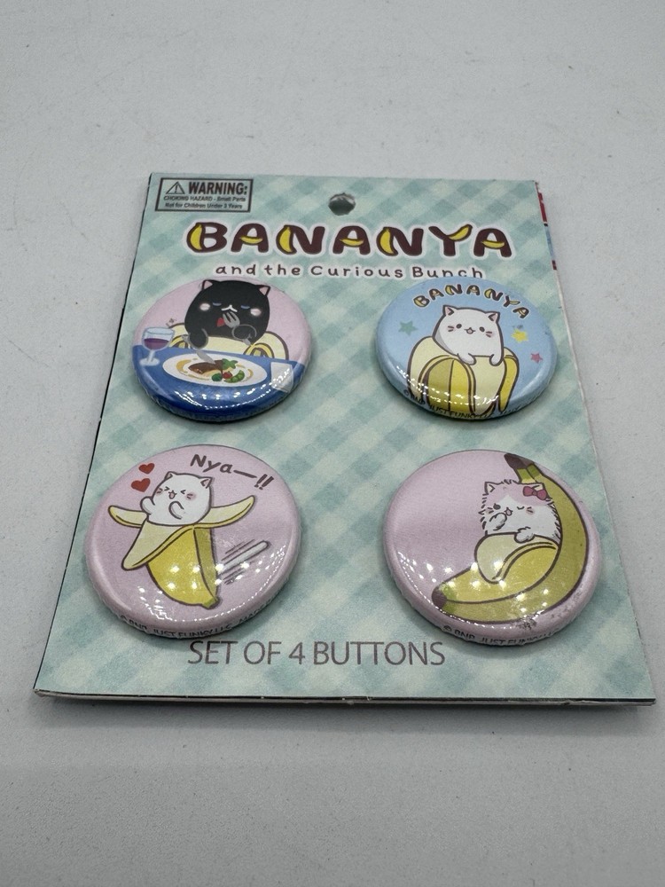 BANANYA Just Funky EXCLUSIVE PIN Button 4 Pack