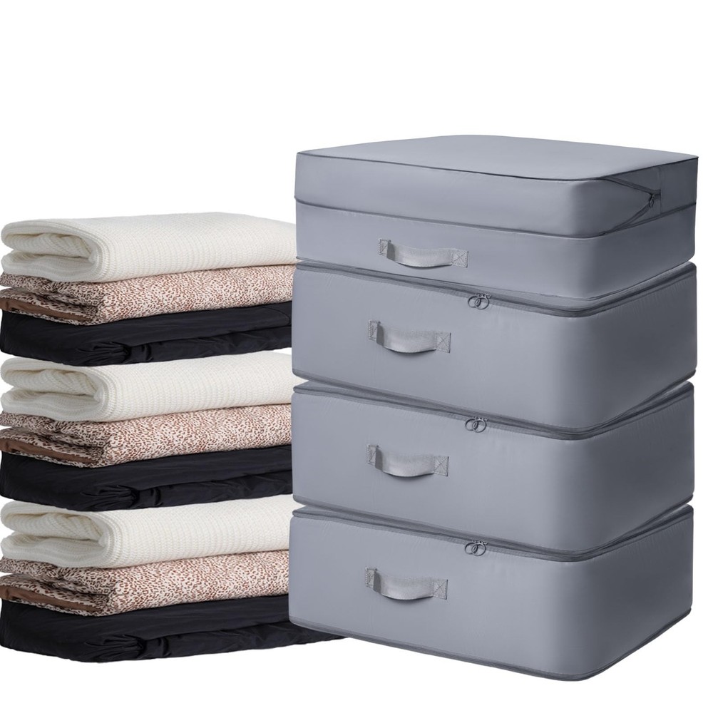 4 Pack Compression Bags for Storage,Ultra Space Saving Self Compression Organ