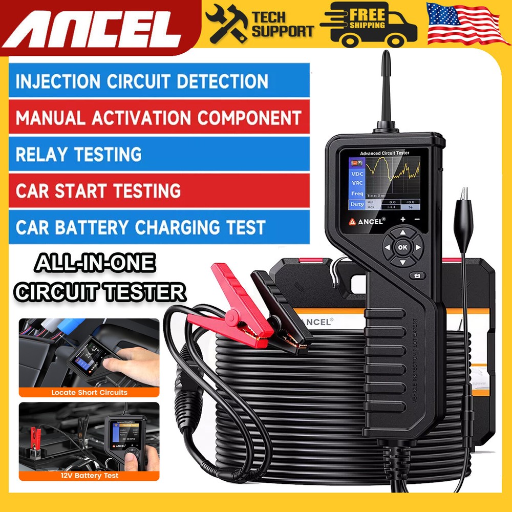 Circuit Tester Component Activation & Injector Electrical Tester with Headlight