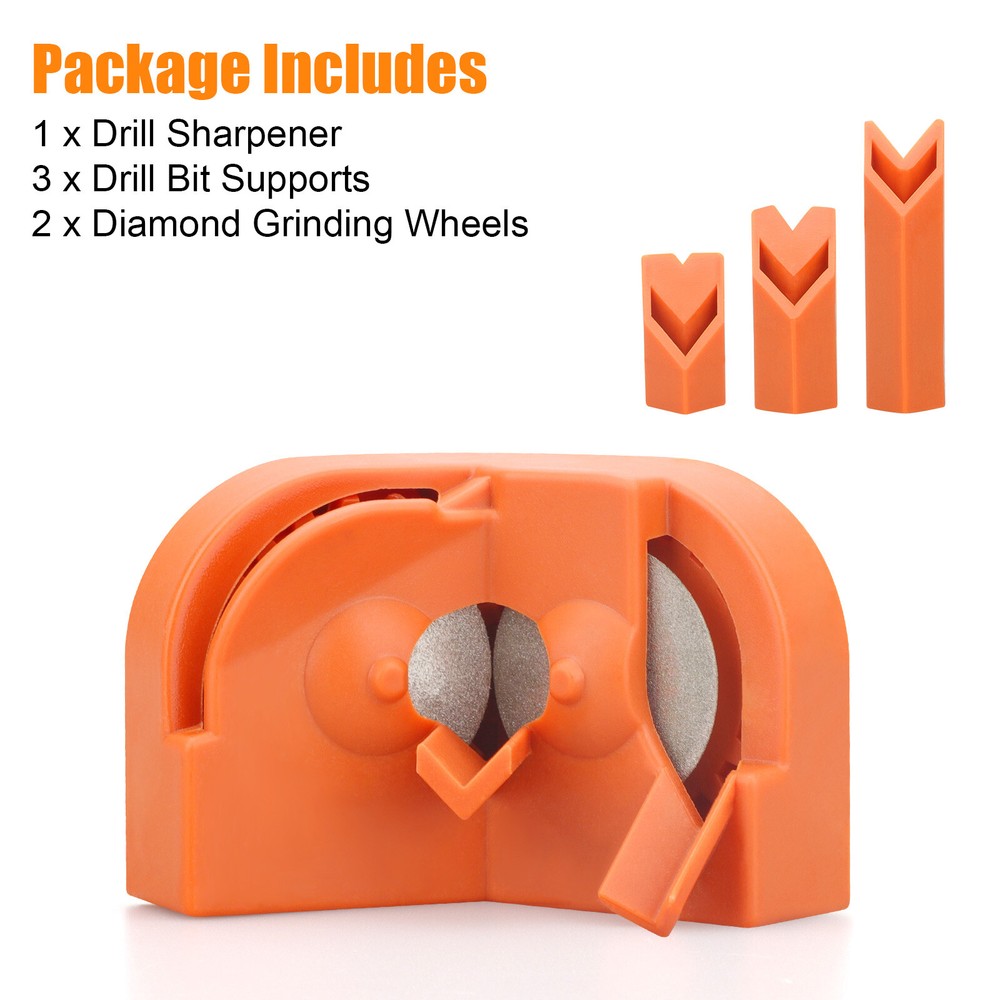 Multipurpose Portable Drill Bit Grinder Blade Sharpener Tool + 2 Grinding Wheels
