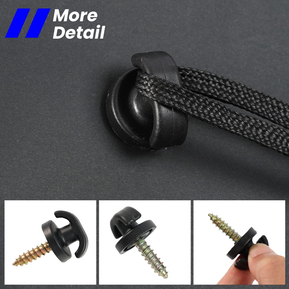 4PCS Rear Trunk Boot Net Cargo Envelope Net Clips Ring Screws Tie Down Hook Loop
