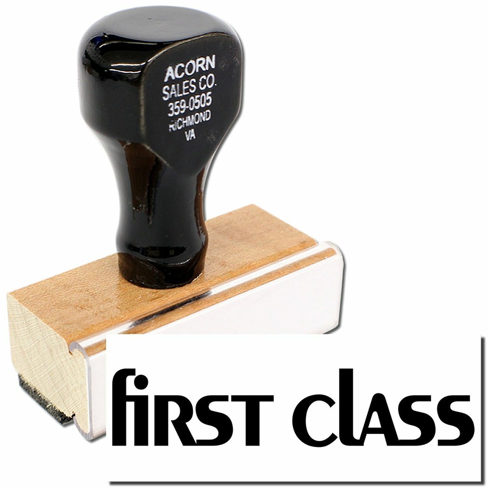 Lower Case First Class Rubber Stamp Size 1/2" Tall x 1-1/2" Wide