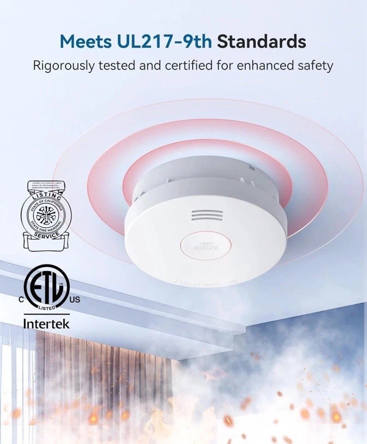 Smoke Detector 10 Year Battery Powered 4 Pack SITERWELL Compact