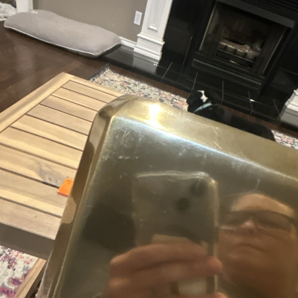 Nate Berkus Gold Metal Rectangular Planter Modern Decor Medium 8x7x4in