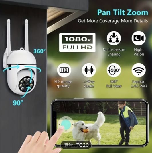 1pcs Wireless WiFi 1080p high-definition intelligent security camera