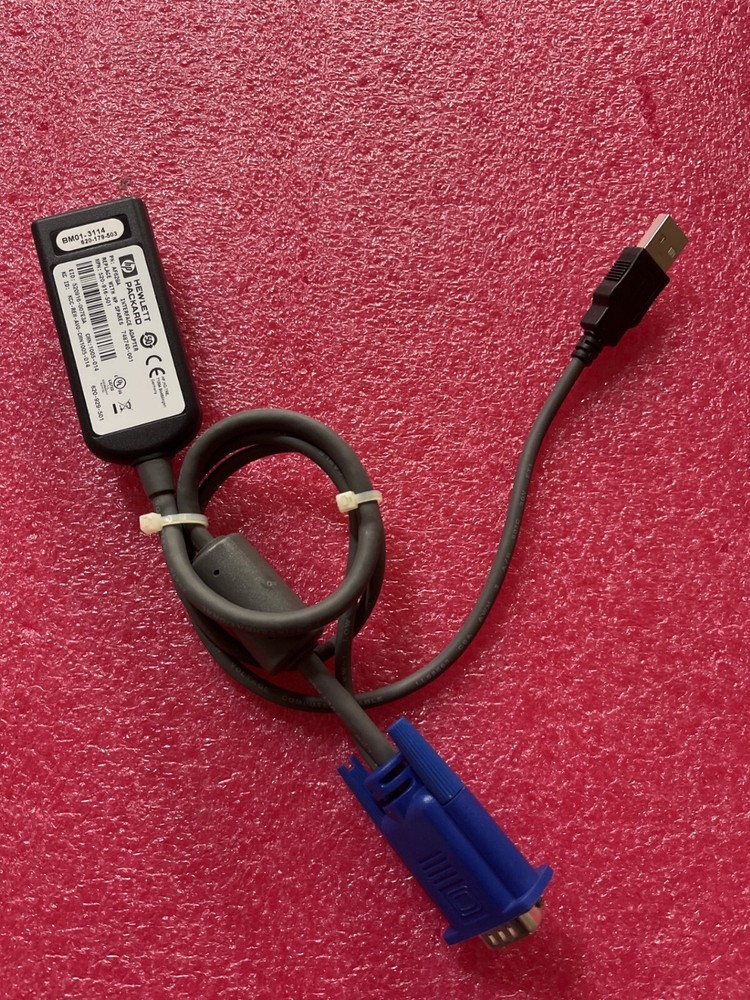 HP AF628A KVM Console USB Interface Adapter Video Cable 748740-001