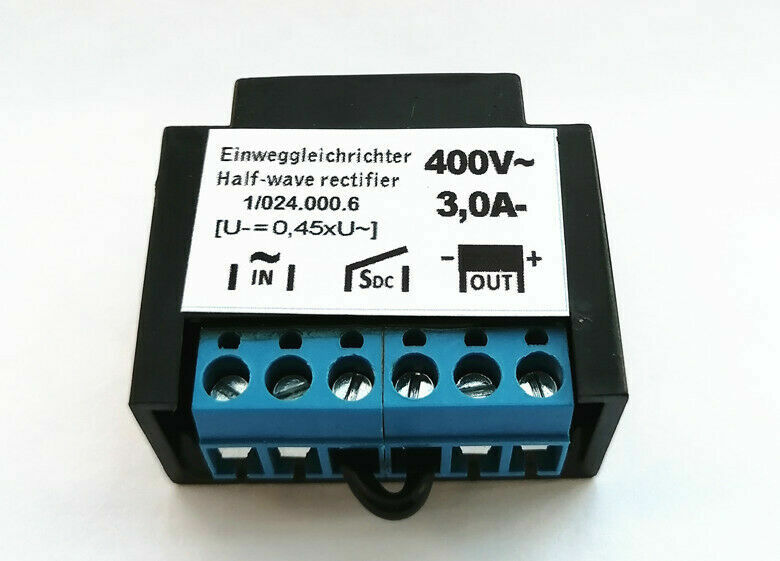 1/024.000.6, 3A 400V half-wave Motor brake rectifier