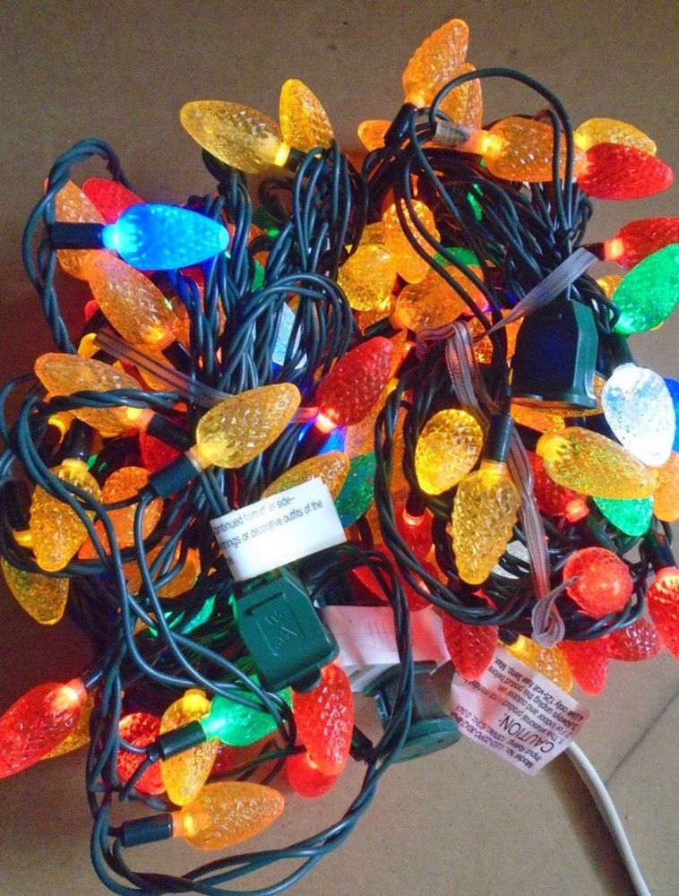 Christmas Lights Celebrations Multi-Color LED 60 Bulbs (C6) 2-String SETS
