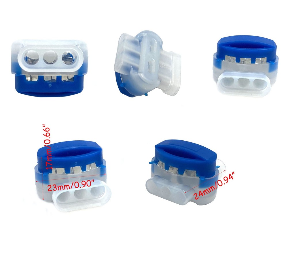30Pcs 3 Way Wire Connectors,Waterproof Electrical 314--Stripping Pigtail Conn...