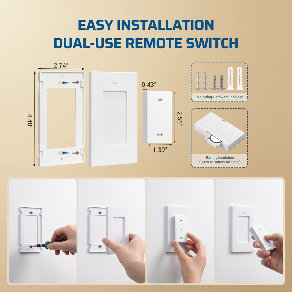 DEWENWILS Holiday Light Remote Socket No Wiring Needed E26 E27 Bulb Base